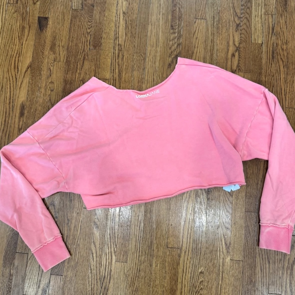 Lorna Jane Coral Pink Cropped Sweatshirt